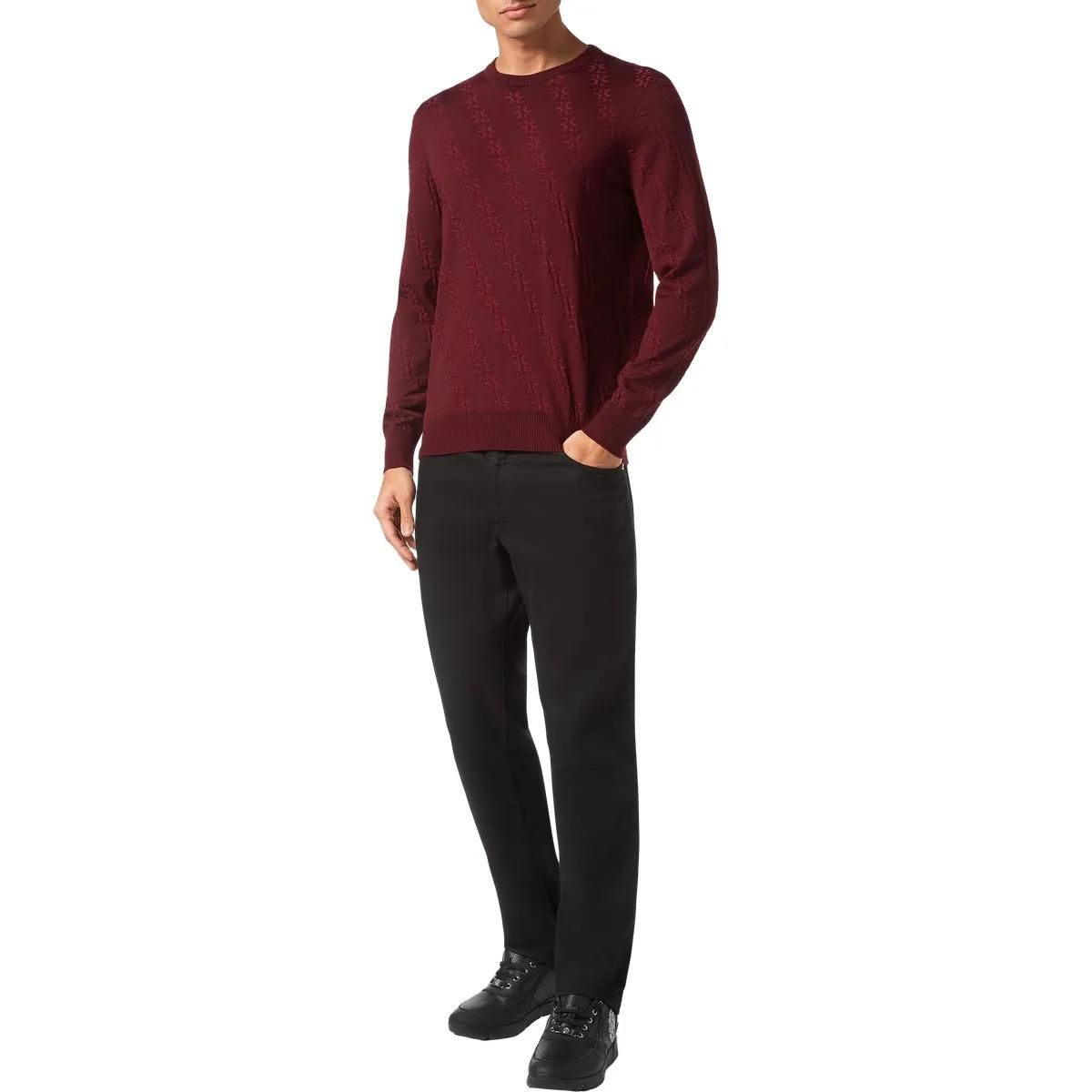 Strukturierter Strickpullover mit Rundhalsausschnitt