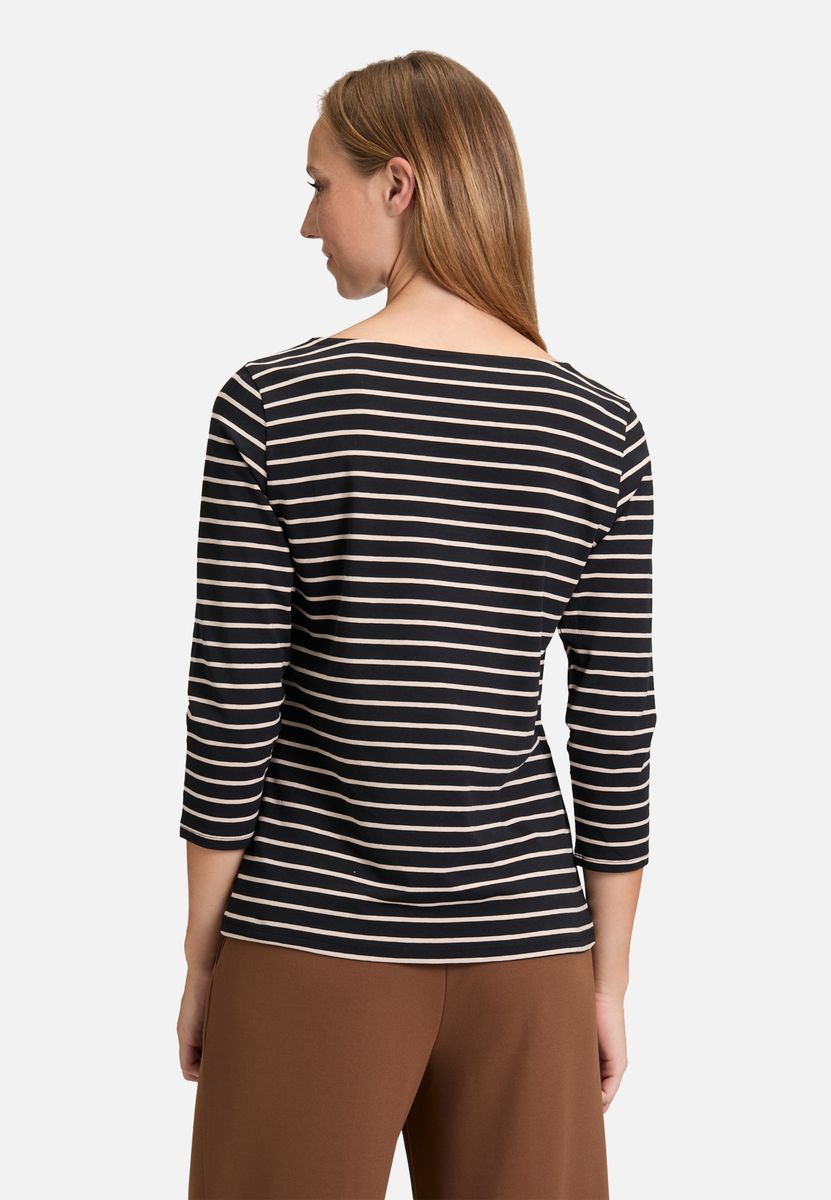 Gestreiftes Jersey-Top mit U-Boot-Ausschnitt