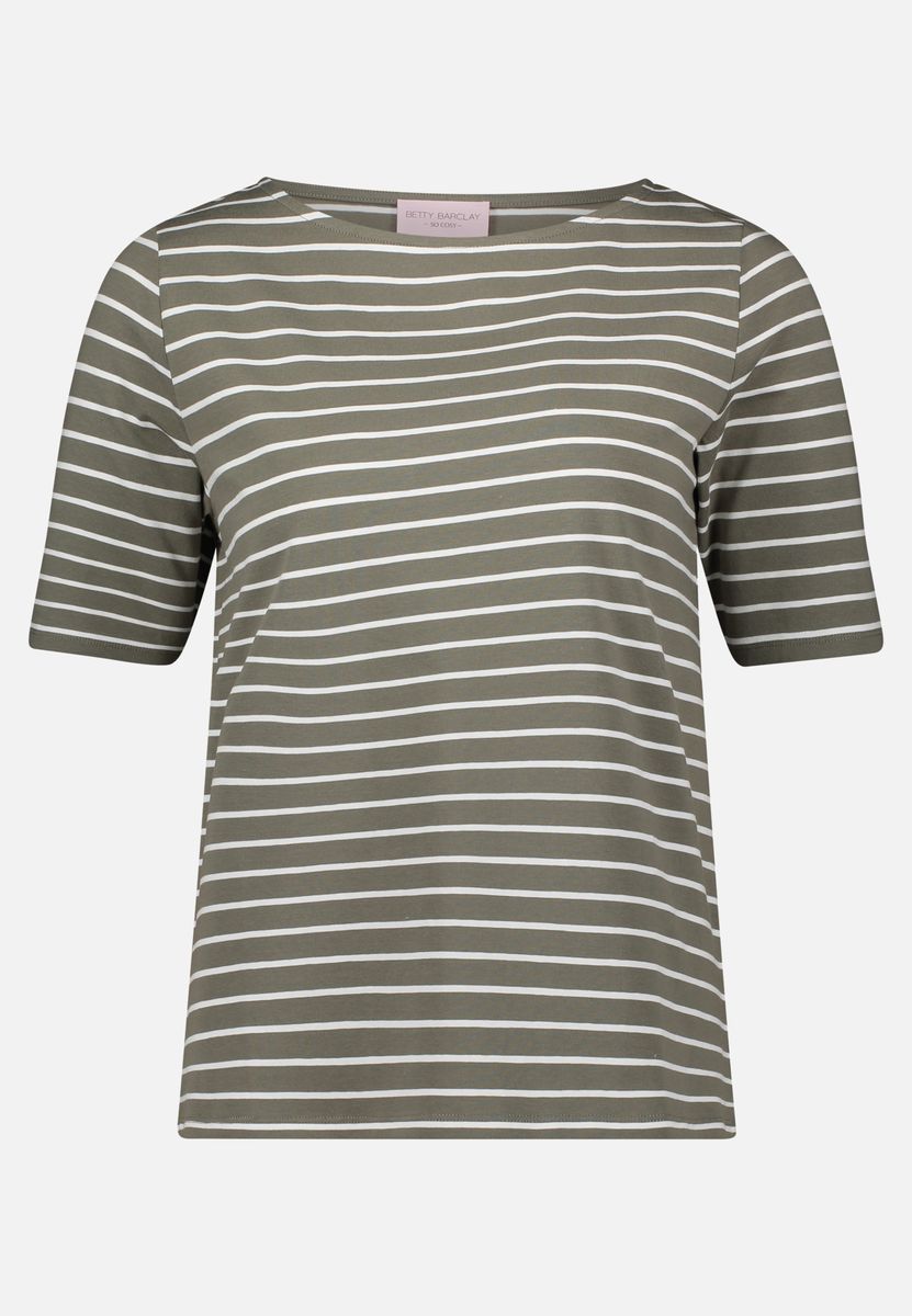 Gestreiftes Jersey-Top mit U-Boot-Ausschnitt