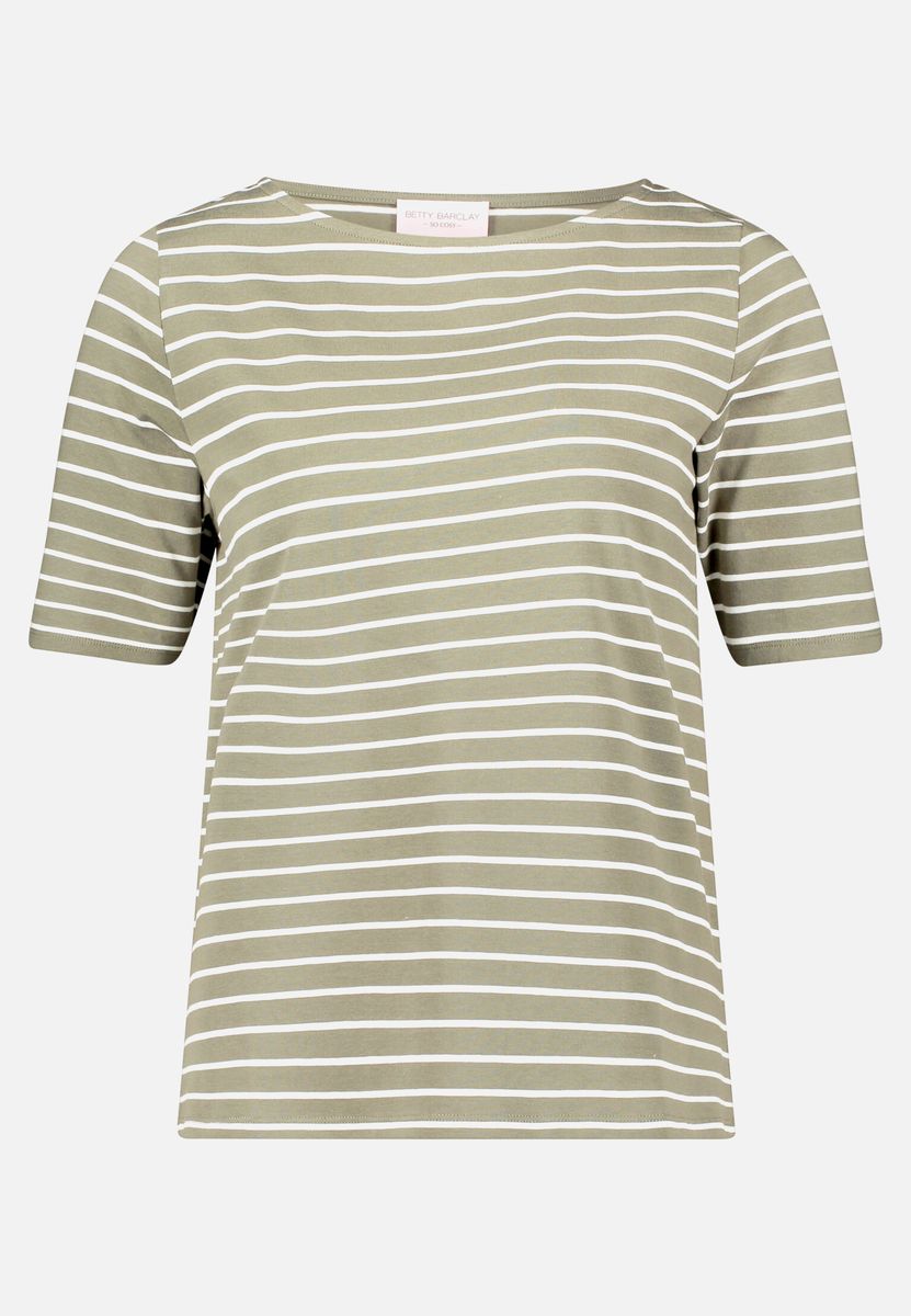 Gestreiftes Jersey-Top mit U-Boot-Ausschnitt