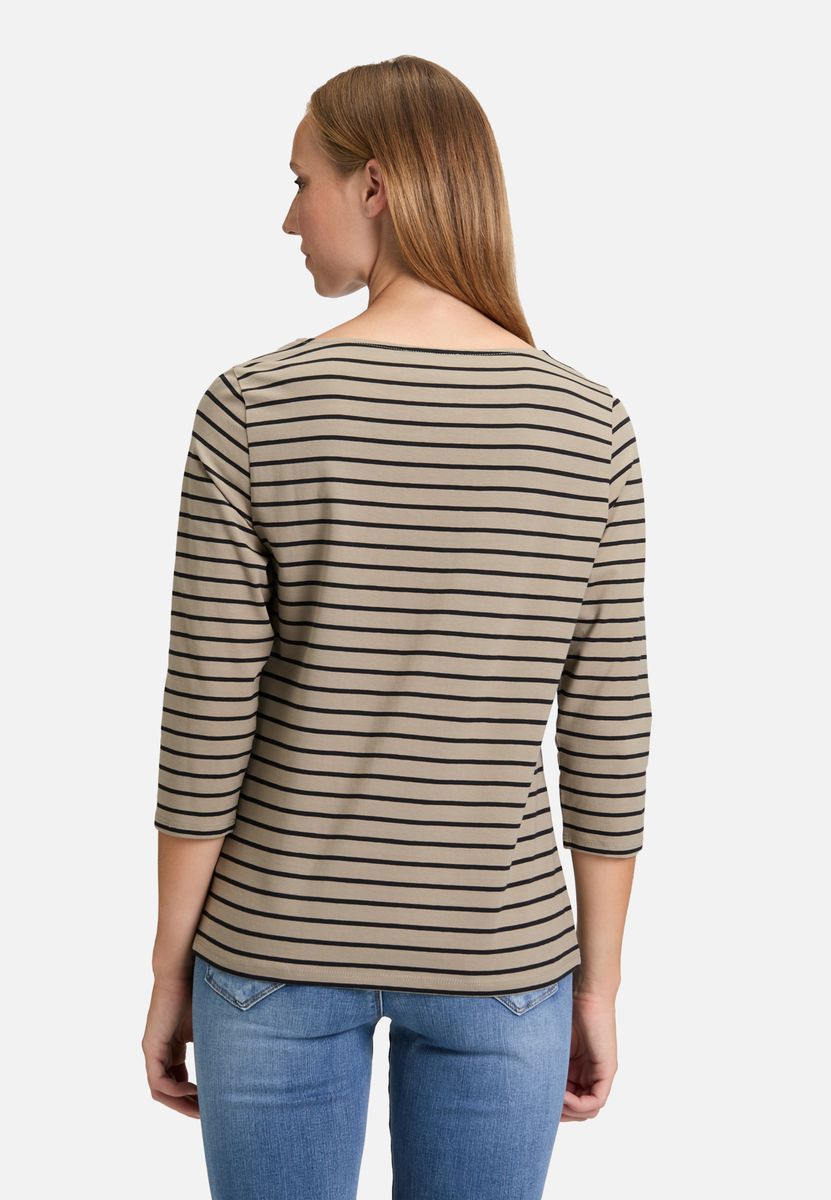 Gestreiftes Jersey-Top mit U-Boot-Ausschnitt