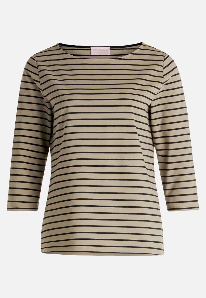 Gestreiftes Jersey-Top mit U-Boot-Ausschnitt