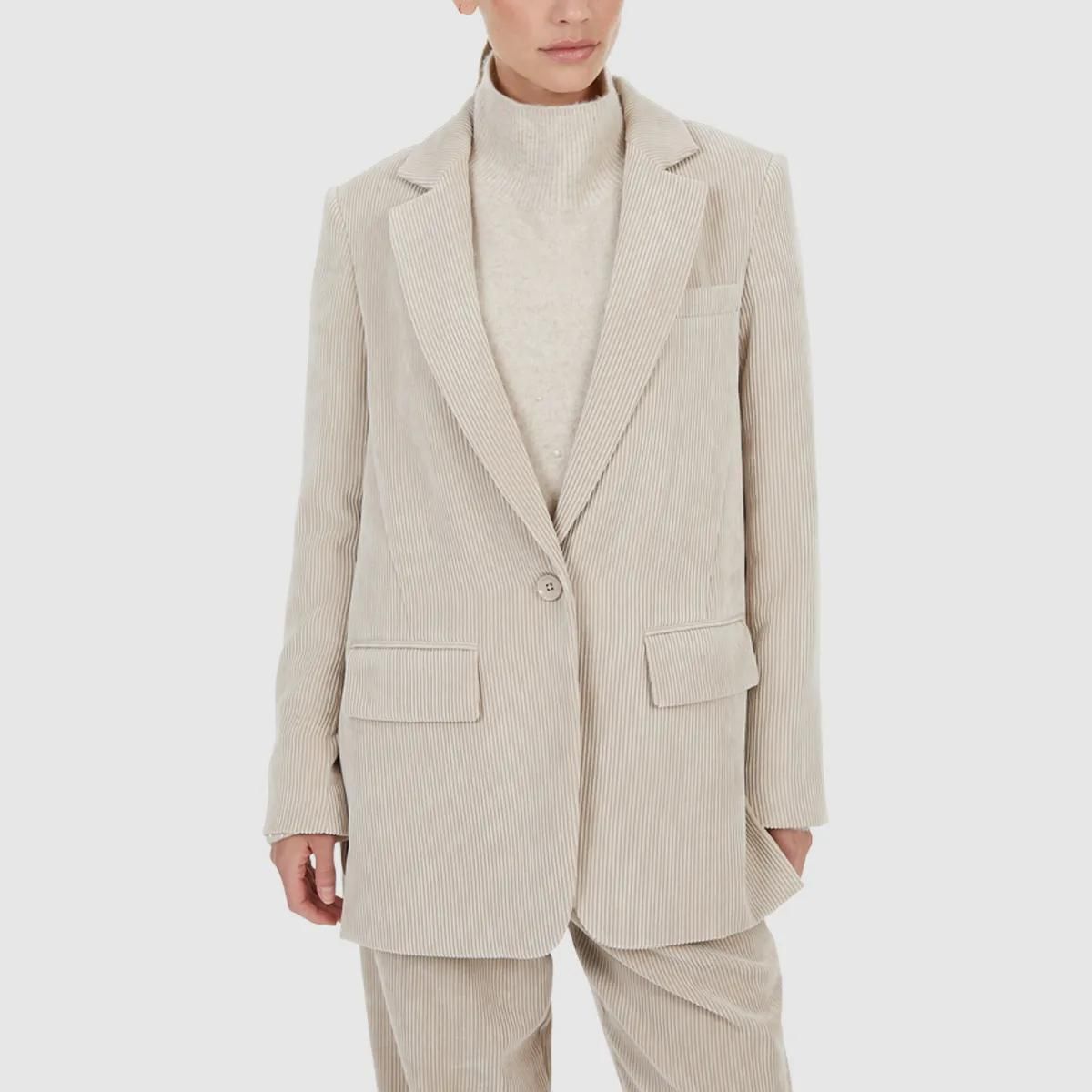 Cord Blazer mit entspanntem Schnitt