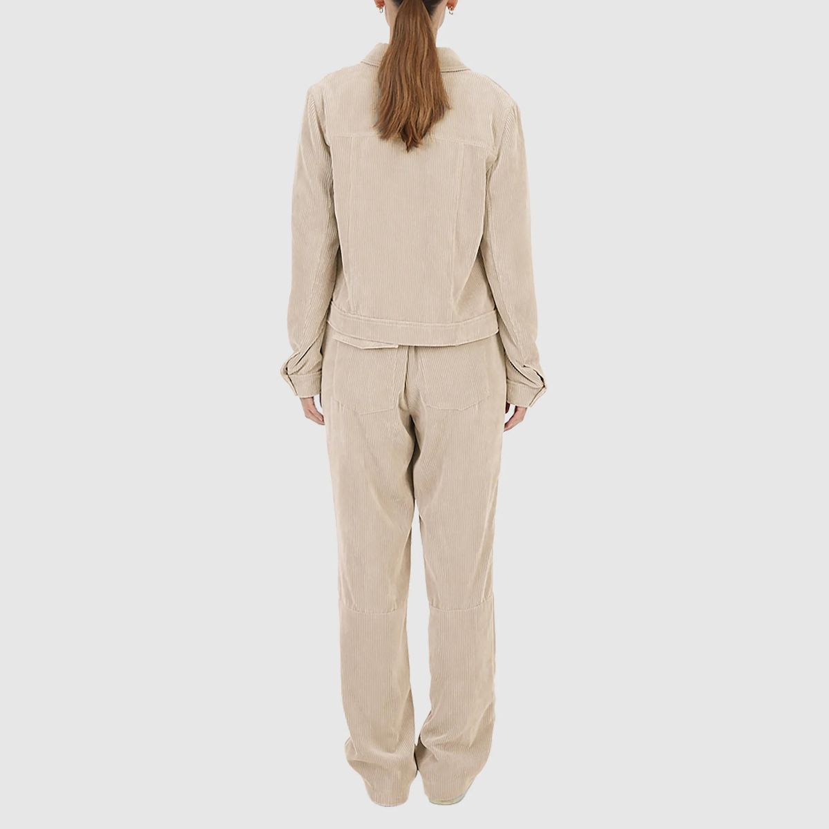 Cordjacke mit Knopfleiste und Taschen