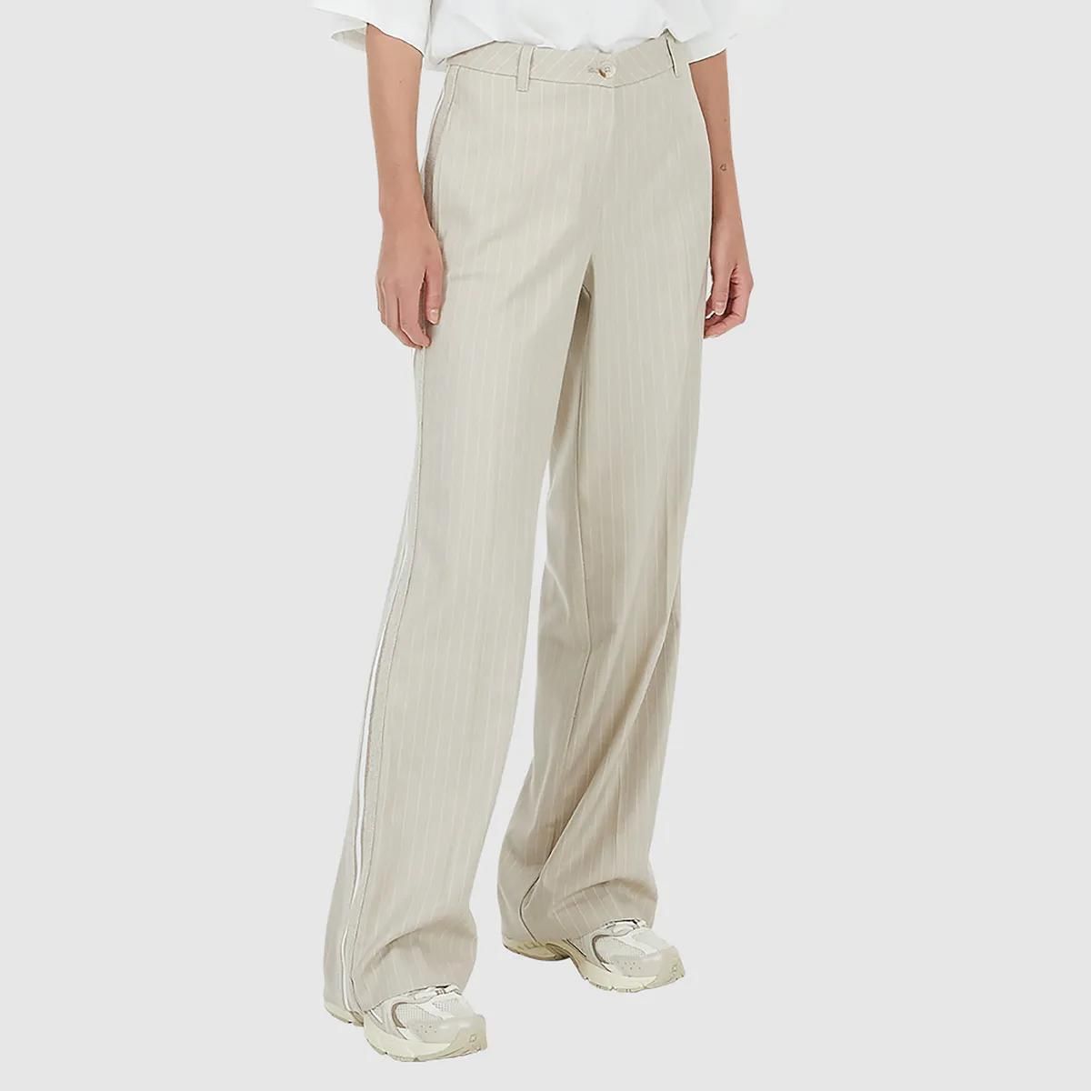 Gestreifte Hose mit weitem Bein, lockere Passform