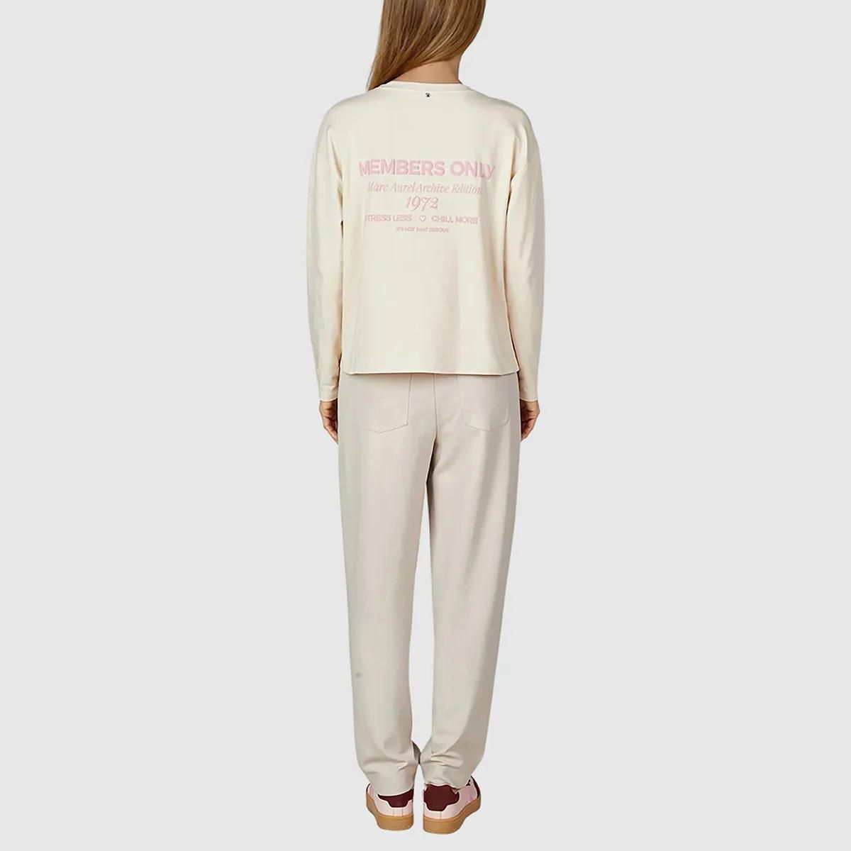 Beige High-Waist Twill-Jersey-Hose