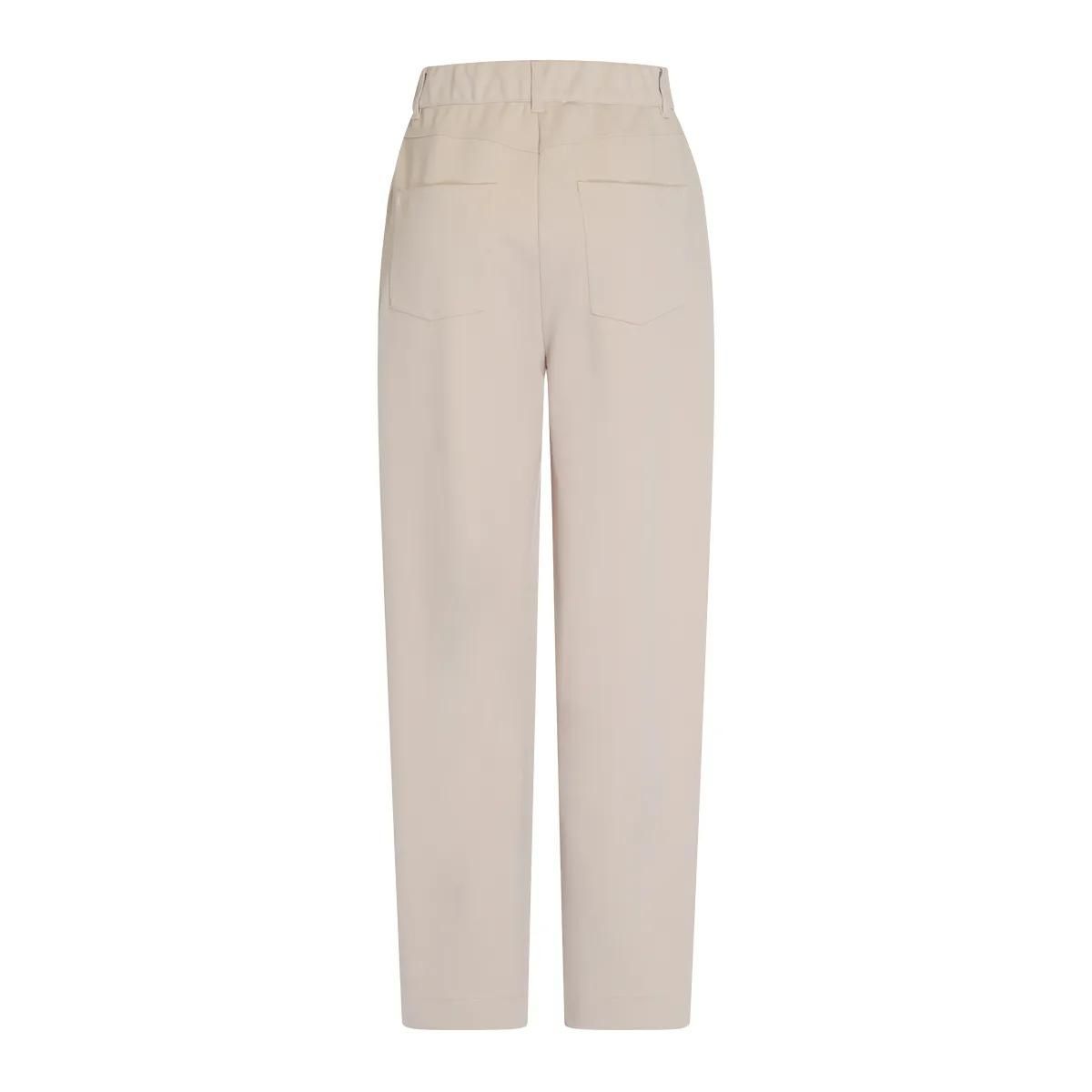 Beige High-Waist Twill-Jersey-Hose
