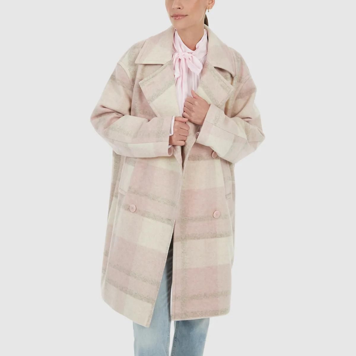 Eleganter Mantel aus Wollmischung mit Karomuster