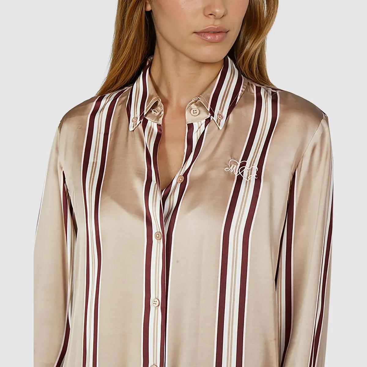 Elegantes, gestreiftes Langarmhemd