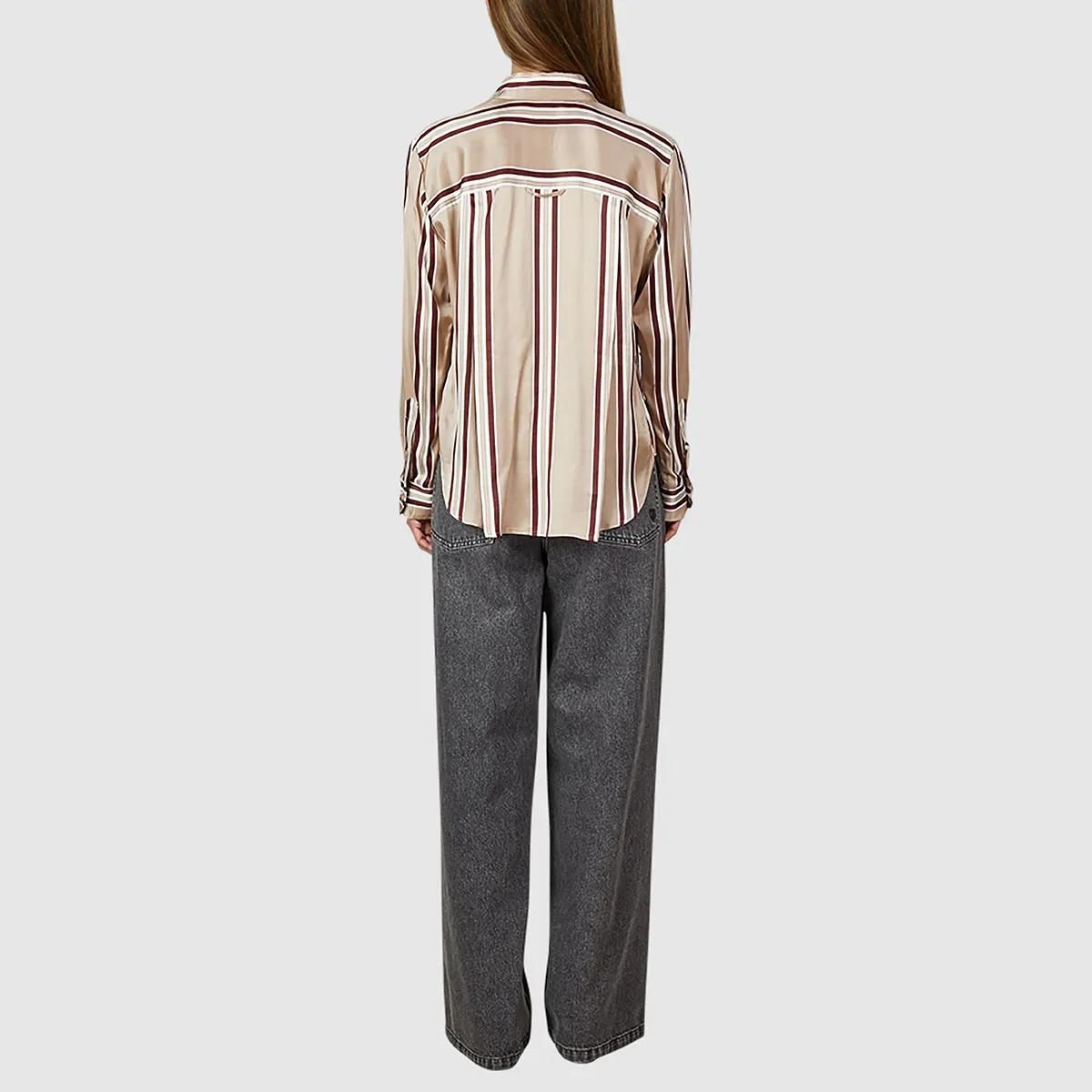 Elegantes, gestreiftes Langarmhemd