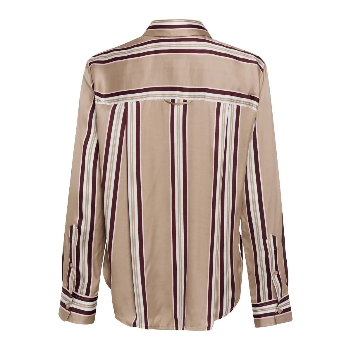 Elegantes, gestreiftes Langarmhemd