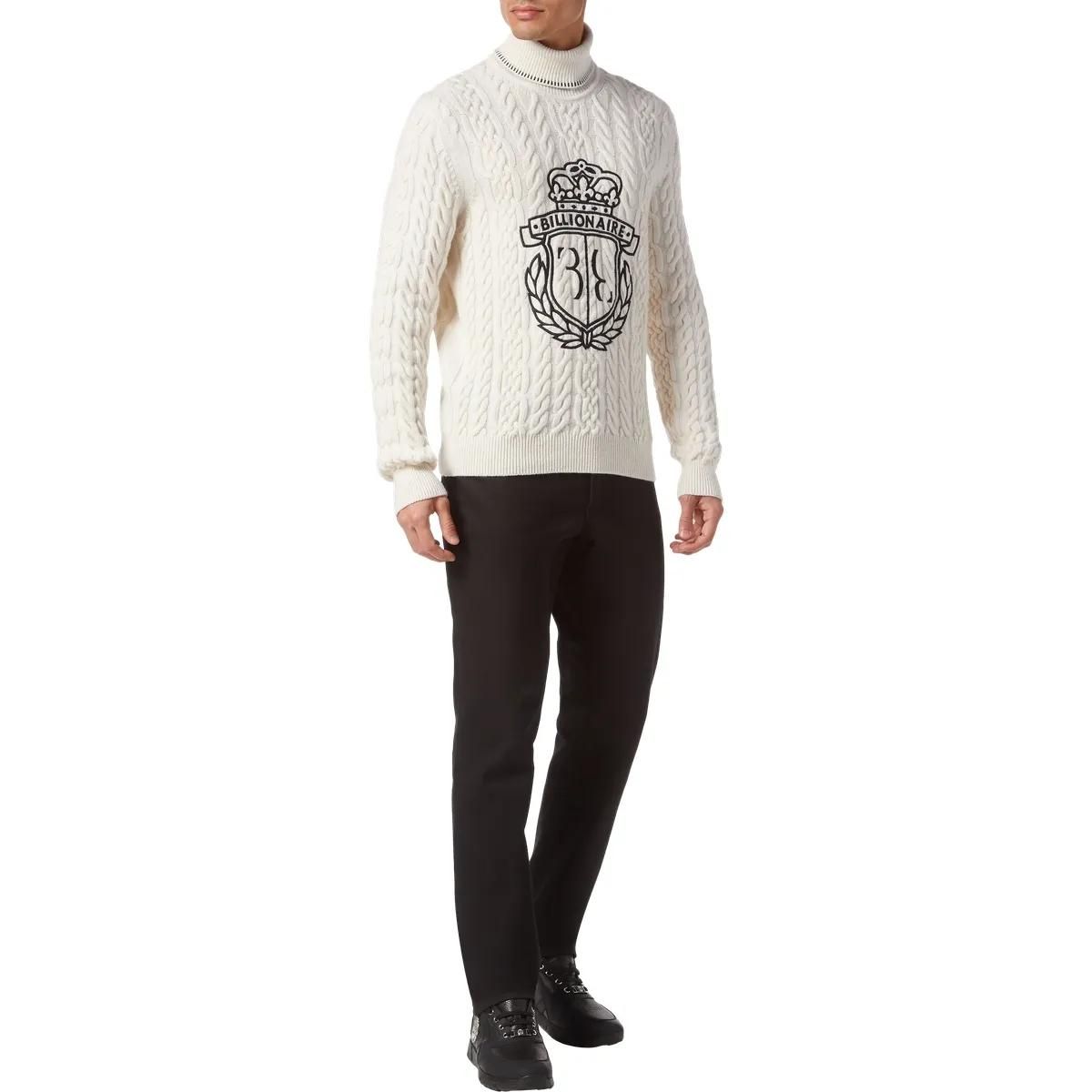Rollkragenpullover mit Zopfmuster