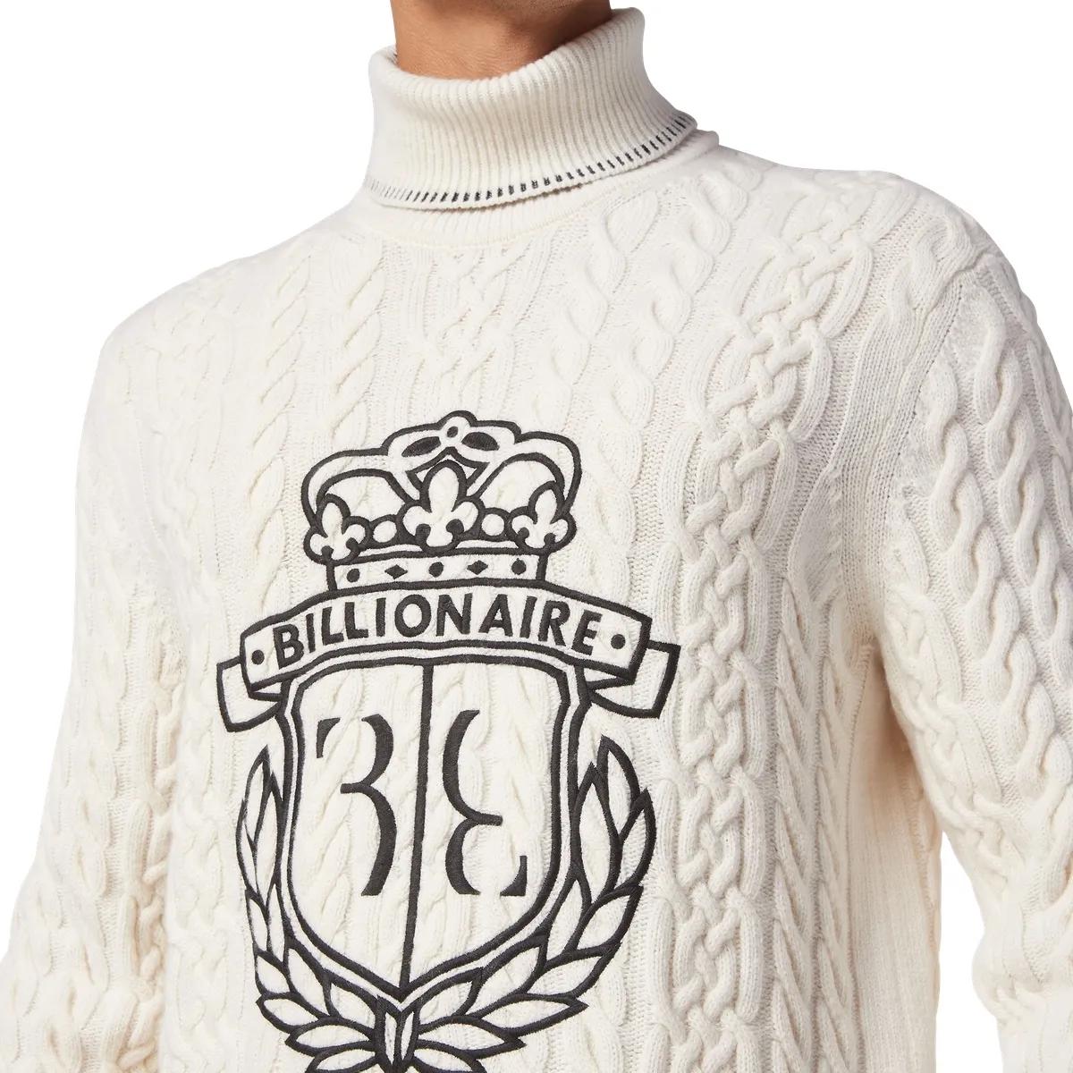 Rollkragenpullover mit Zopfmuster