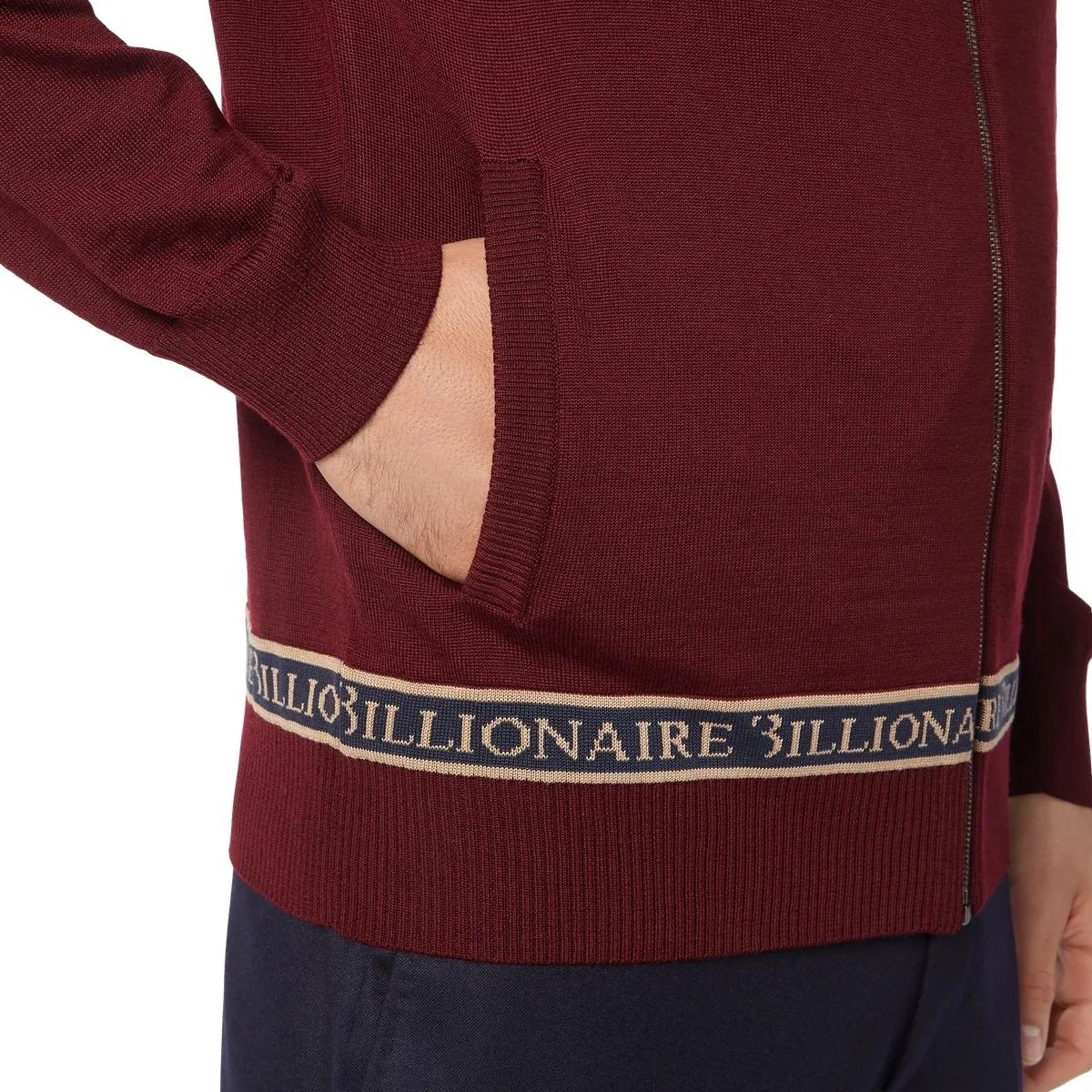 Burgunder Strickjacke mit Reißverschluss