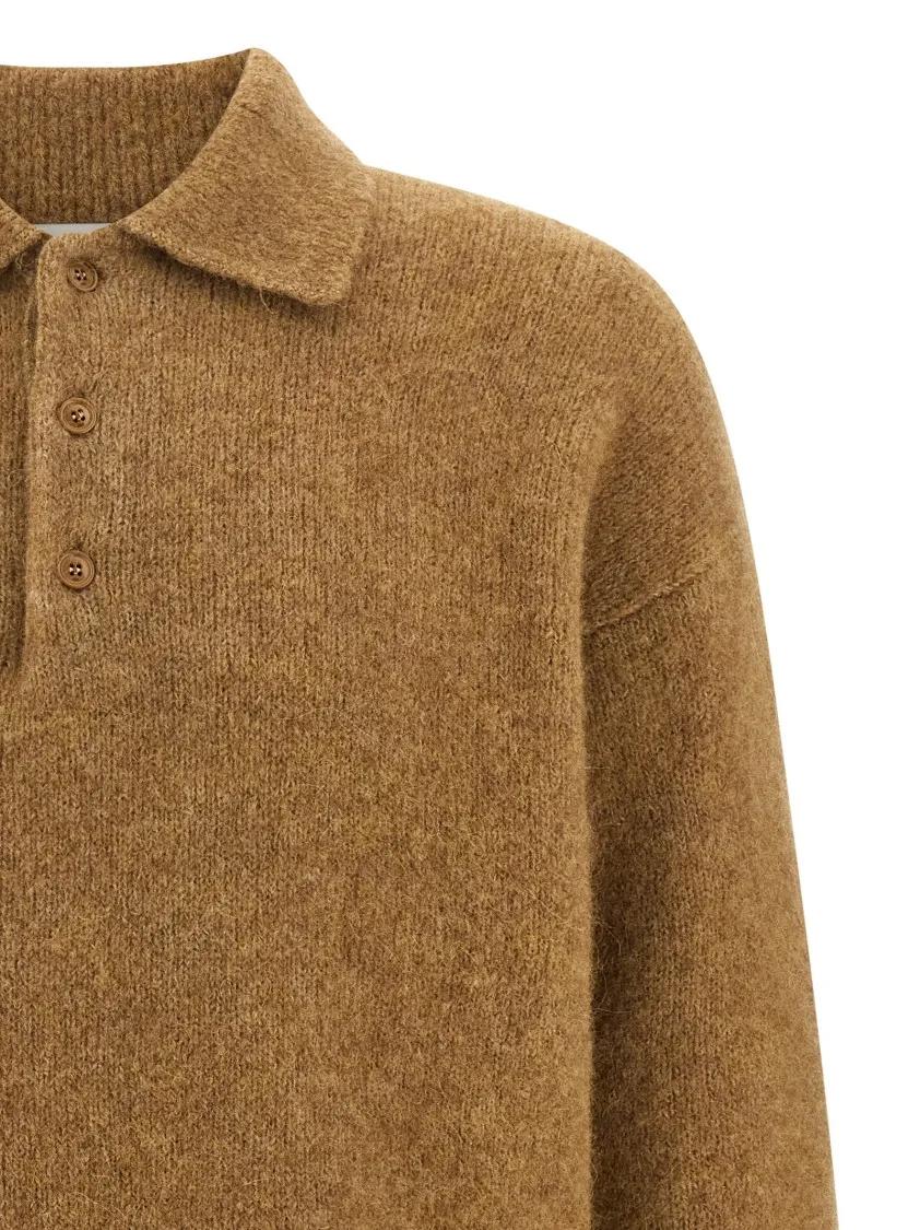 Lässiger Strickpolo-Pullover