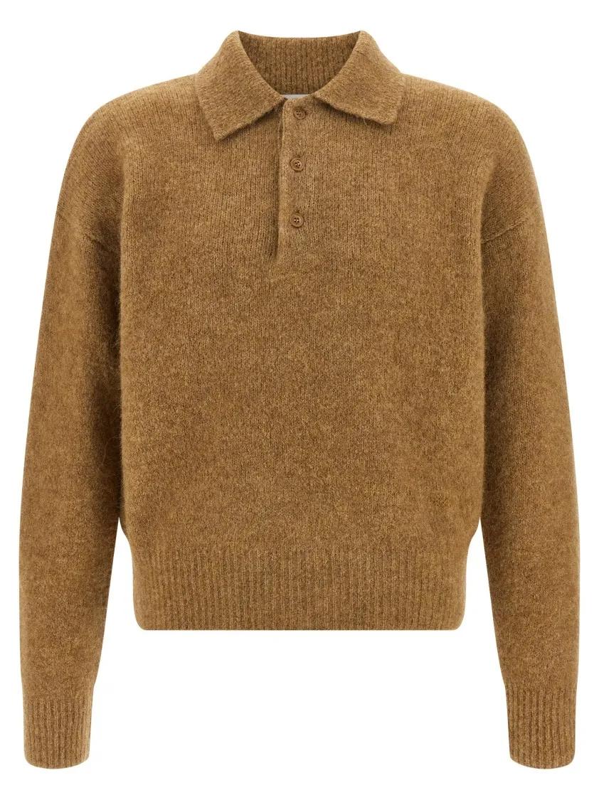 Lässiger Strickpolo-Pullover