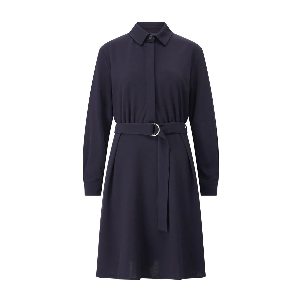 Fließendes Midi-Hemdkleid mit Gürtel