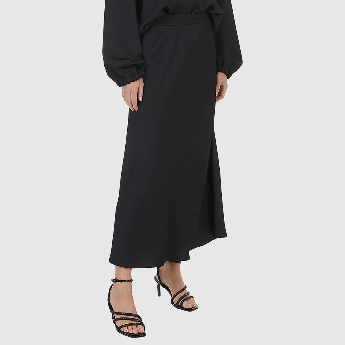 Schwarzer Maxi-Rock mit Joggerbund