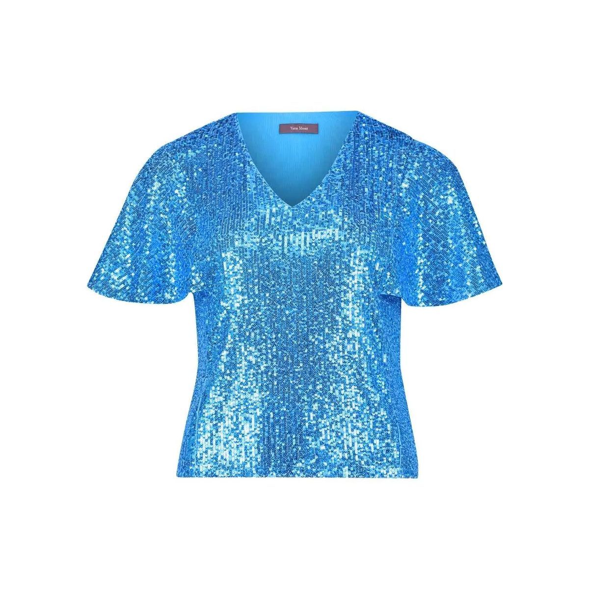 Paillettenbesetztes Top mit Volantärmeln