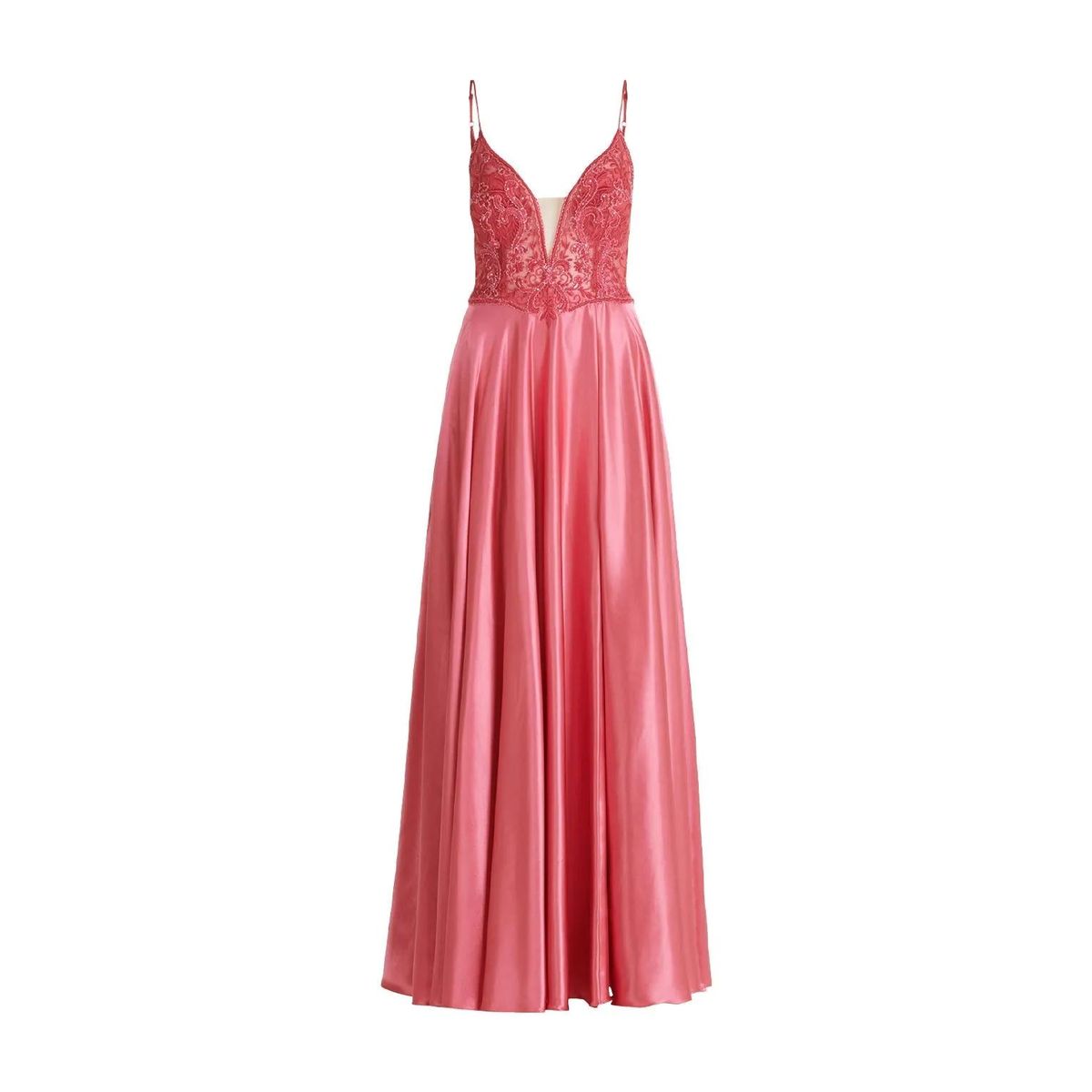 Elegantes Satin-Abendkleid mit Spitze