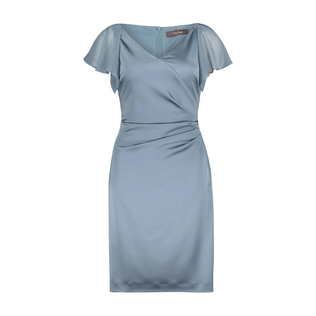 Elegantes Cocktailkleid aus Satin mit Ärmeln