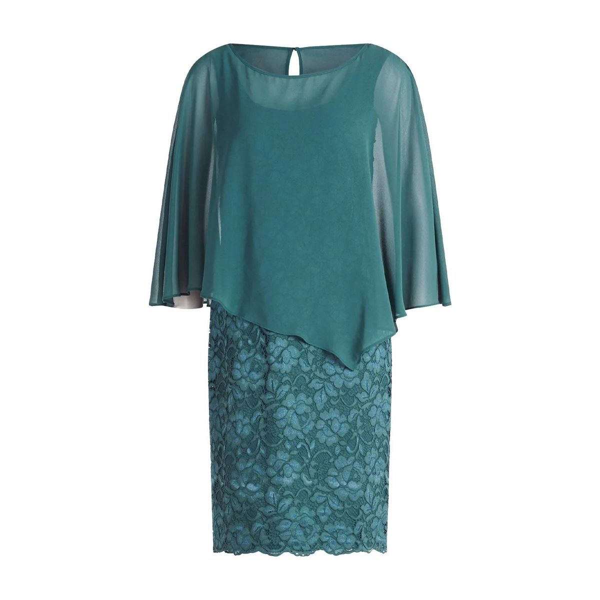 Elegantes Cocktailkleid mit Spitze und Chiffon-Overlay