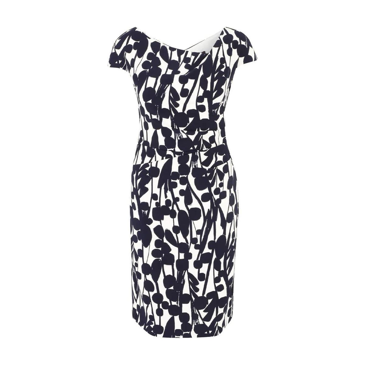 Cocktailkleid mit Blumendruck und Etui-Schnitt