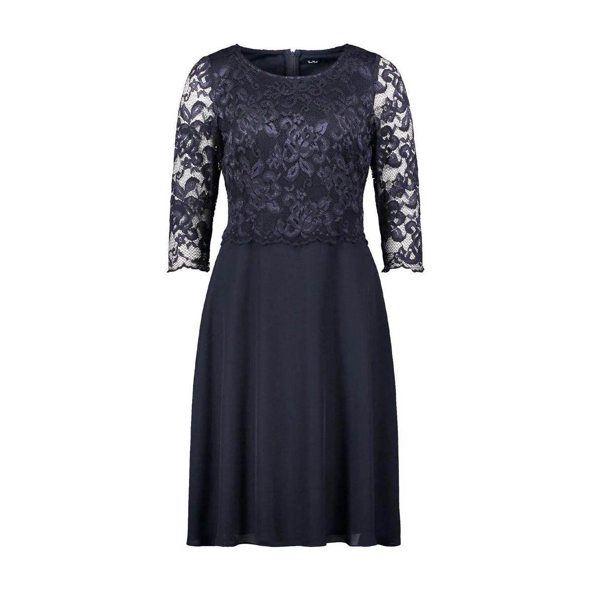 Elegantes Chiffonkleid mit Spitzeneinsatz