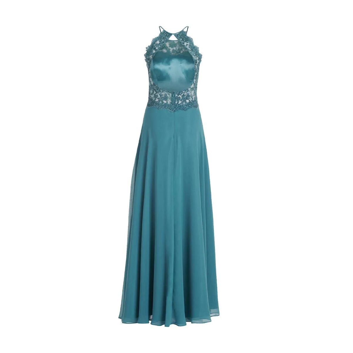 Elegantes Chiffonkleid mit Spitzenoberteil