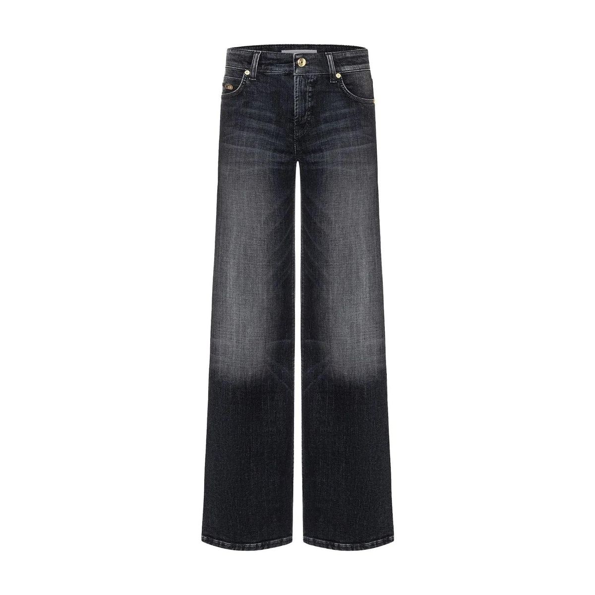 Wide-Leg Jeans aus dunklem Denim