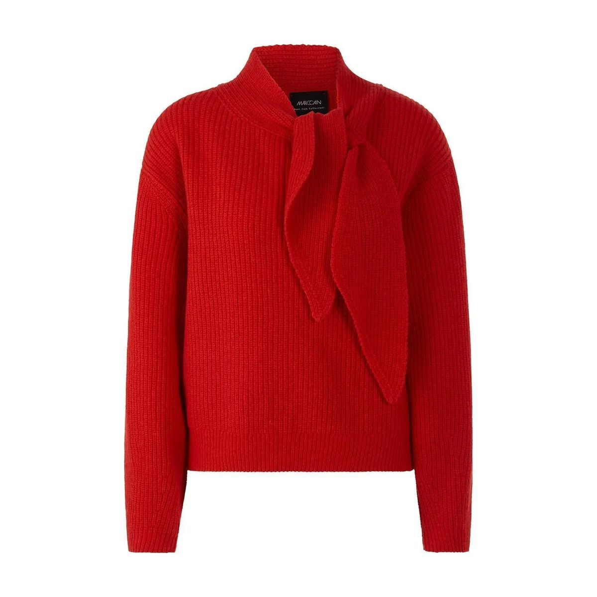 Roter Pullover mit Kaschmir-Anteil und Bindeband