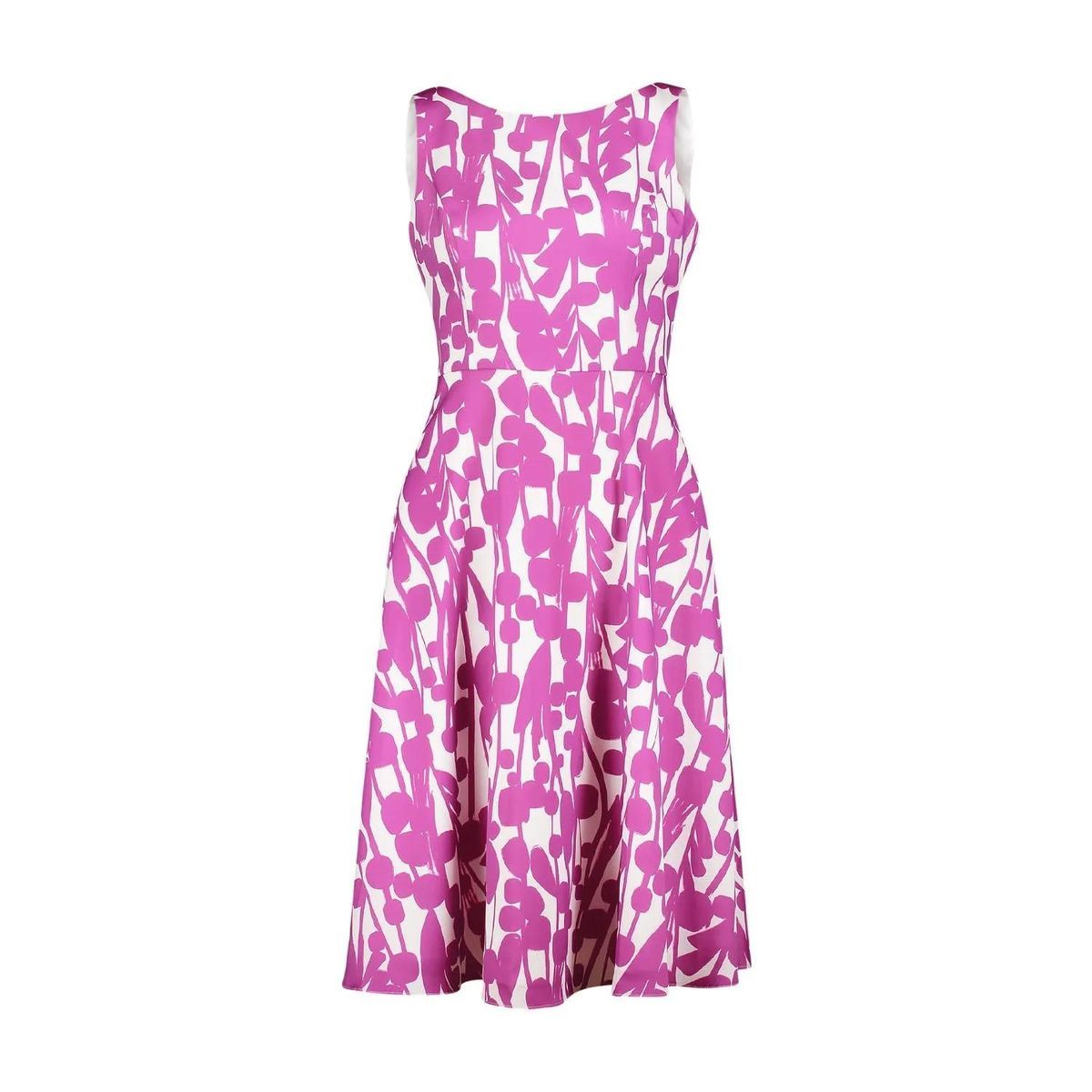 Midikleid mit floralem Muster, A-Linie