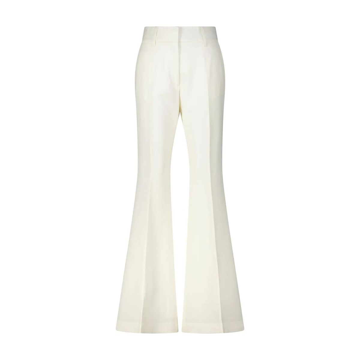 Cremefarbene Schlaghose aus Wolle