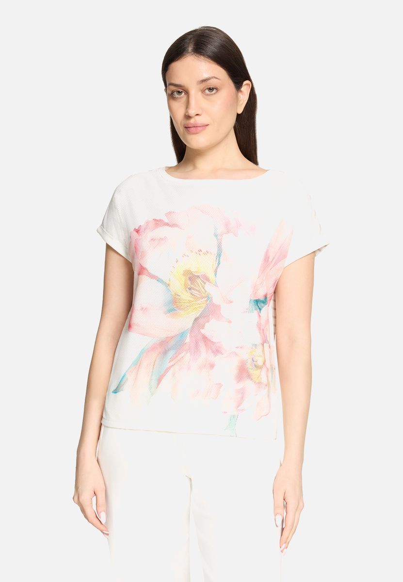 Kurzarm-T-Shirt mit Blumendruck