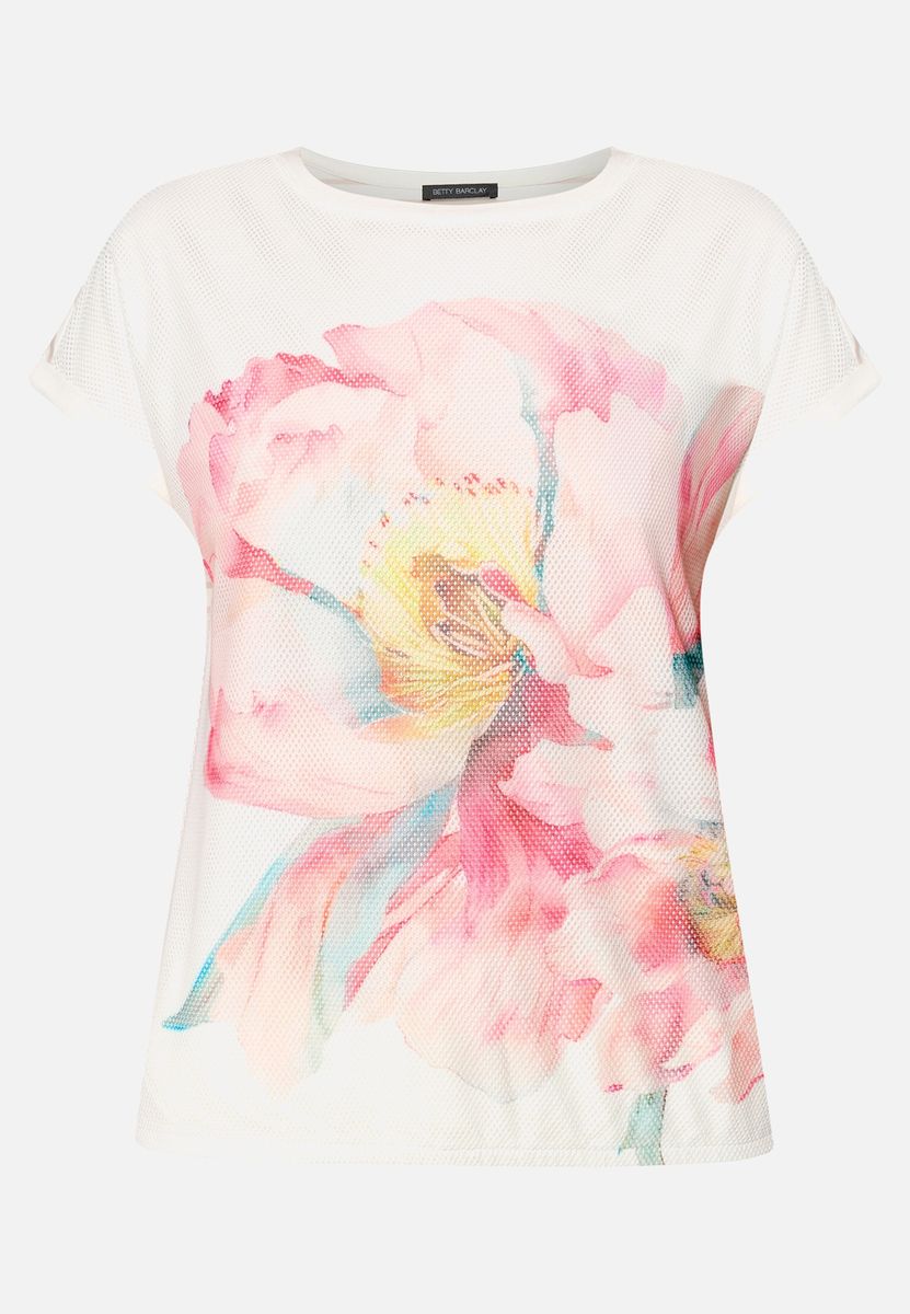 Kurzarm-T-Shirt mit Blumendruck