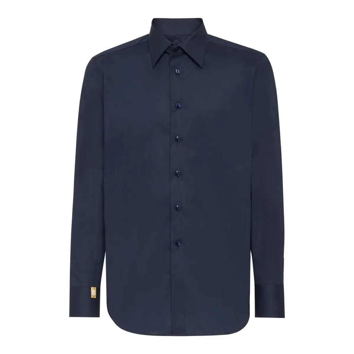 Figurbetontes Hemd mit Knopfleiste und Stickerei