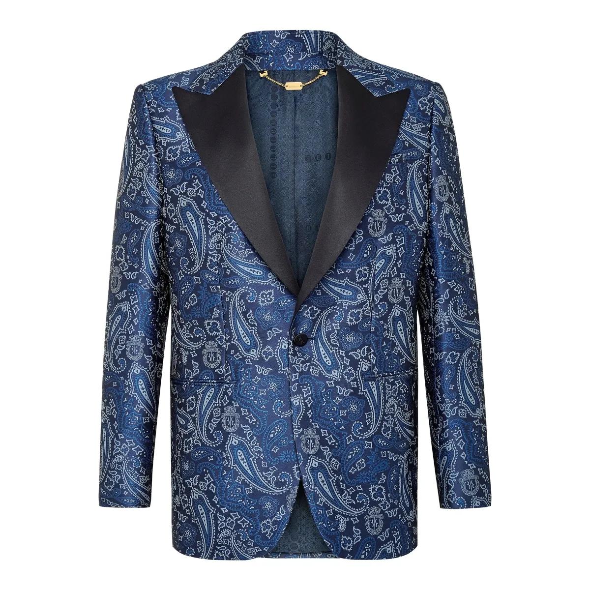 Abendblazer mit Paisley-Muster und Schalkragen