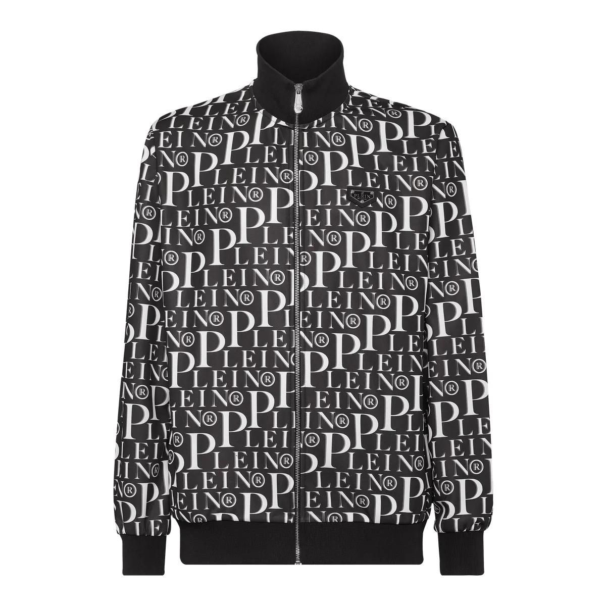 Track Jacke mit Monogramm-Print und Reißverschluss