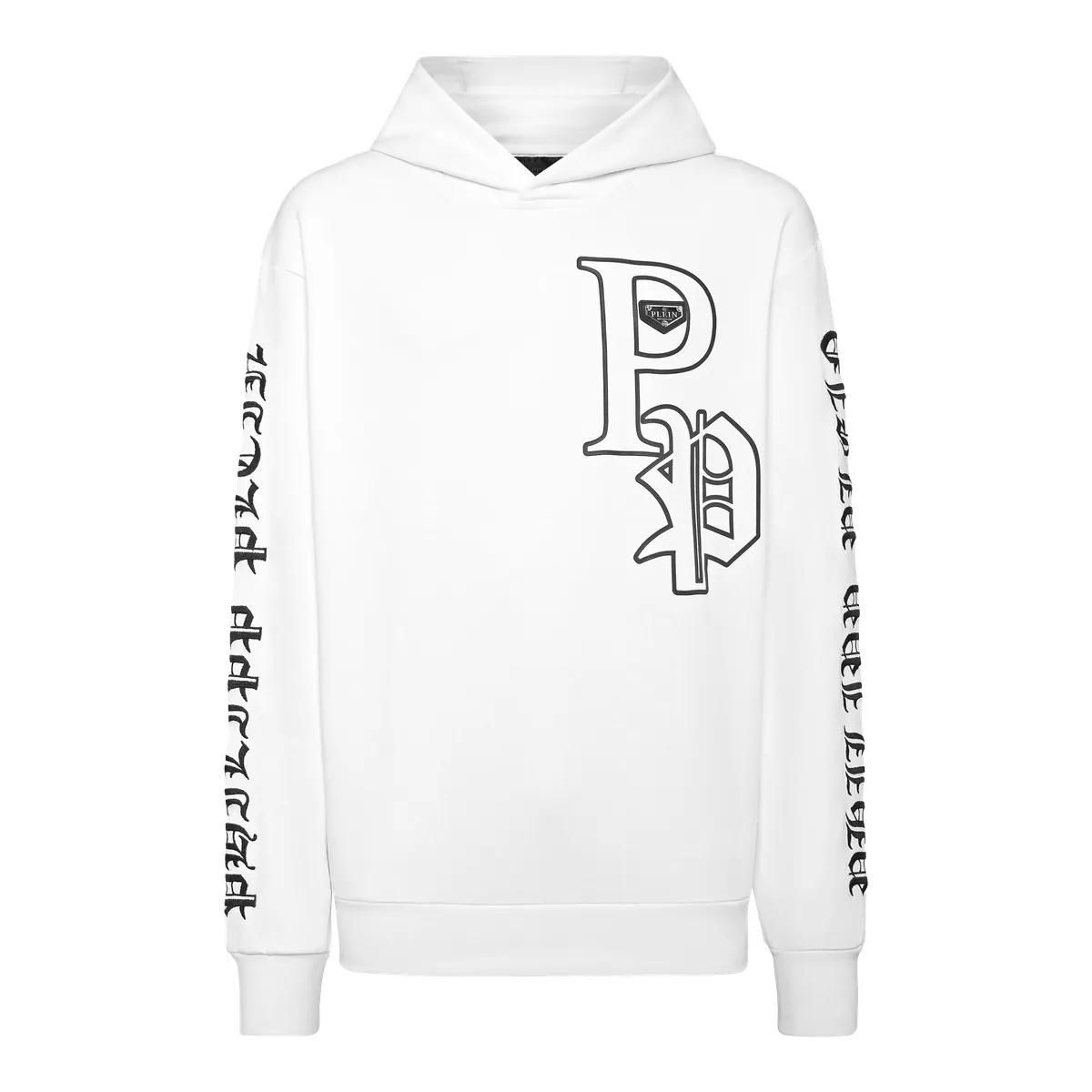 Fleece Hoodie mit Gothic-Logo