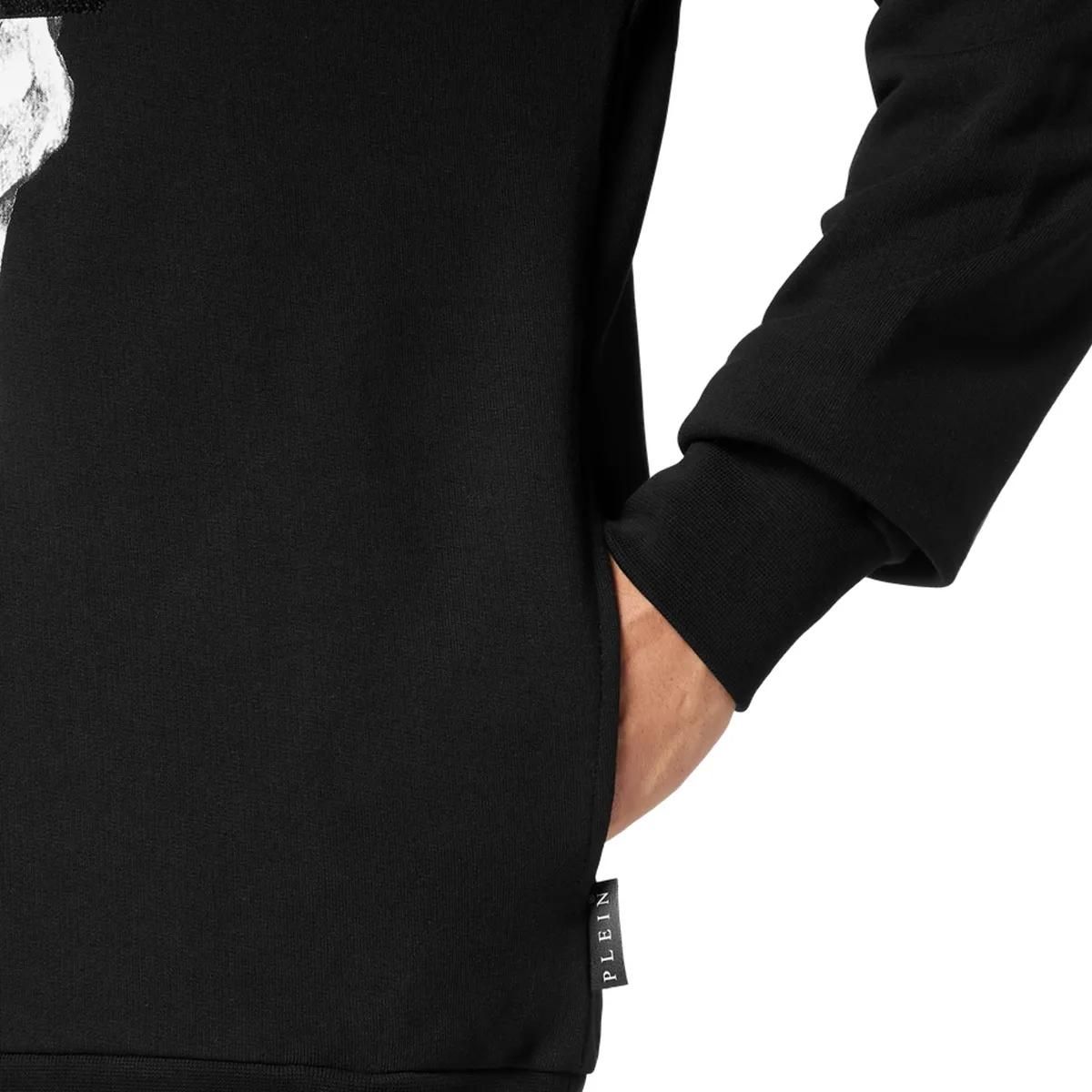 Baumwoll-Hoodie mit Schädelgrafik