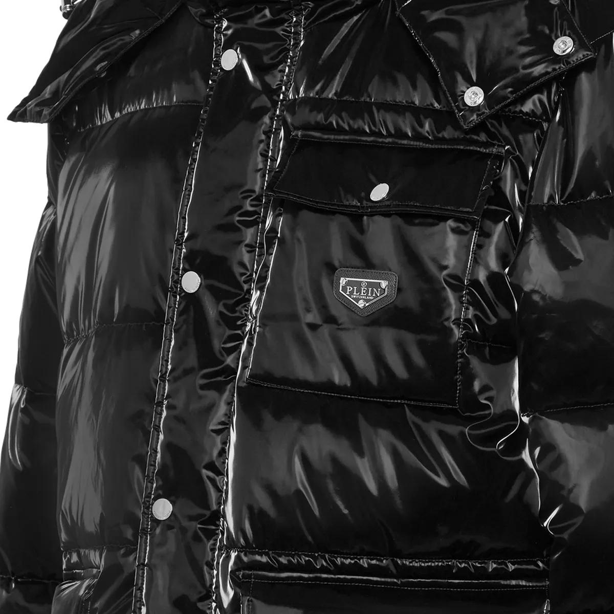 Gepolsterte Hochglanz-Pufferjacke