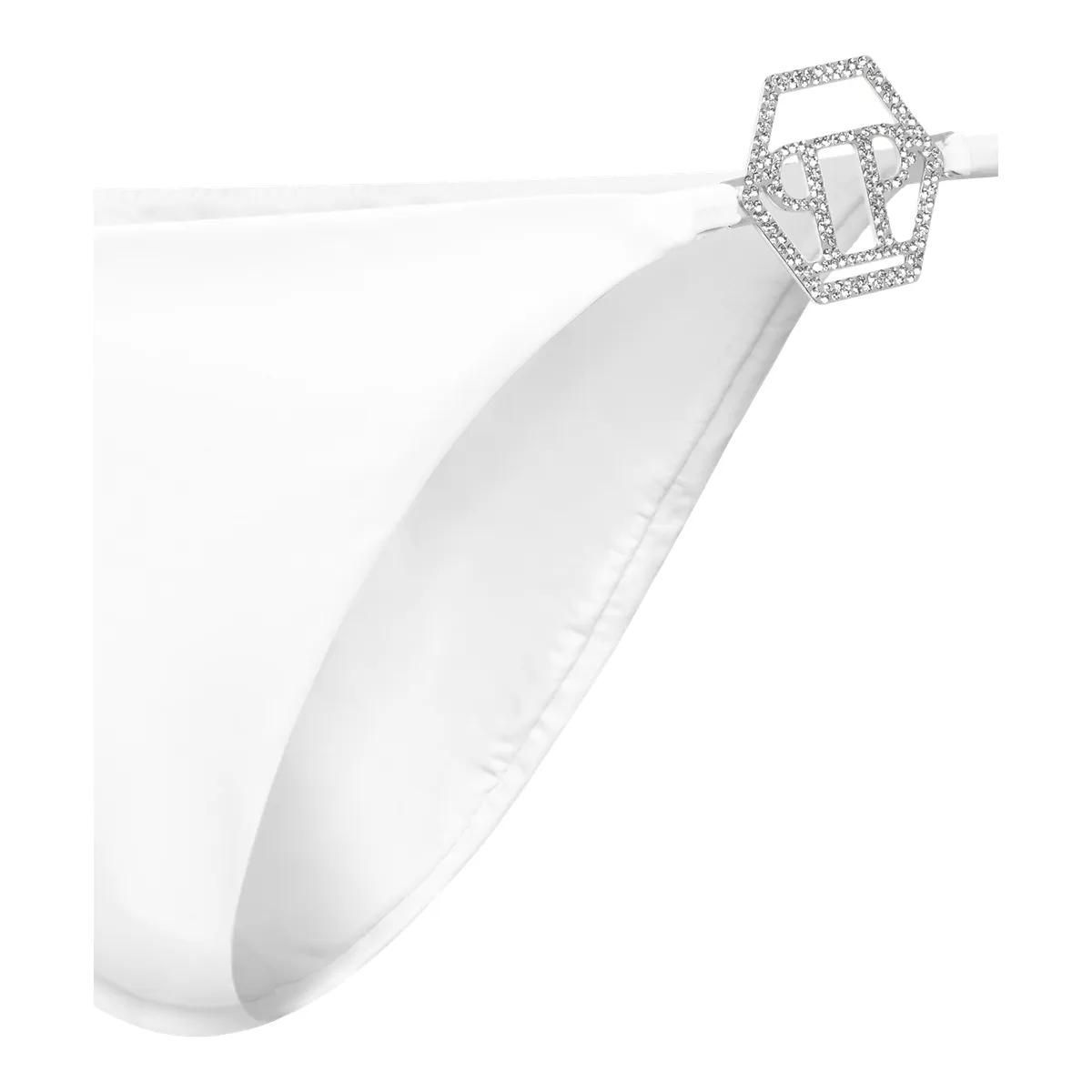 Weißer Bikini-Slip mit Kristall-Logo