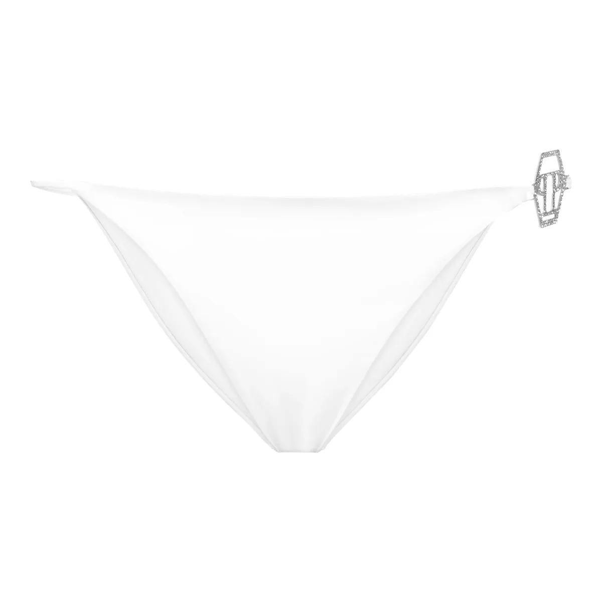 Weißer Bikini-Slip mit Kristall-Logo