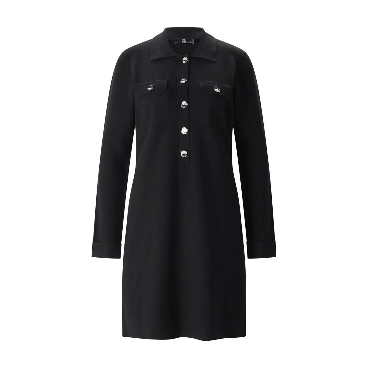 Elegantes Strick-Midikleid mit Knöpfen