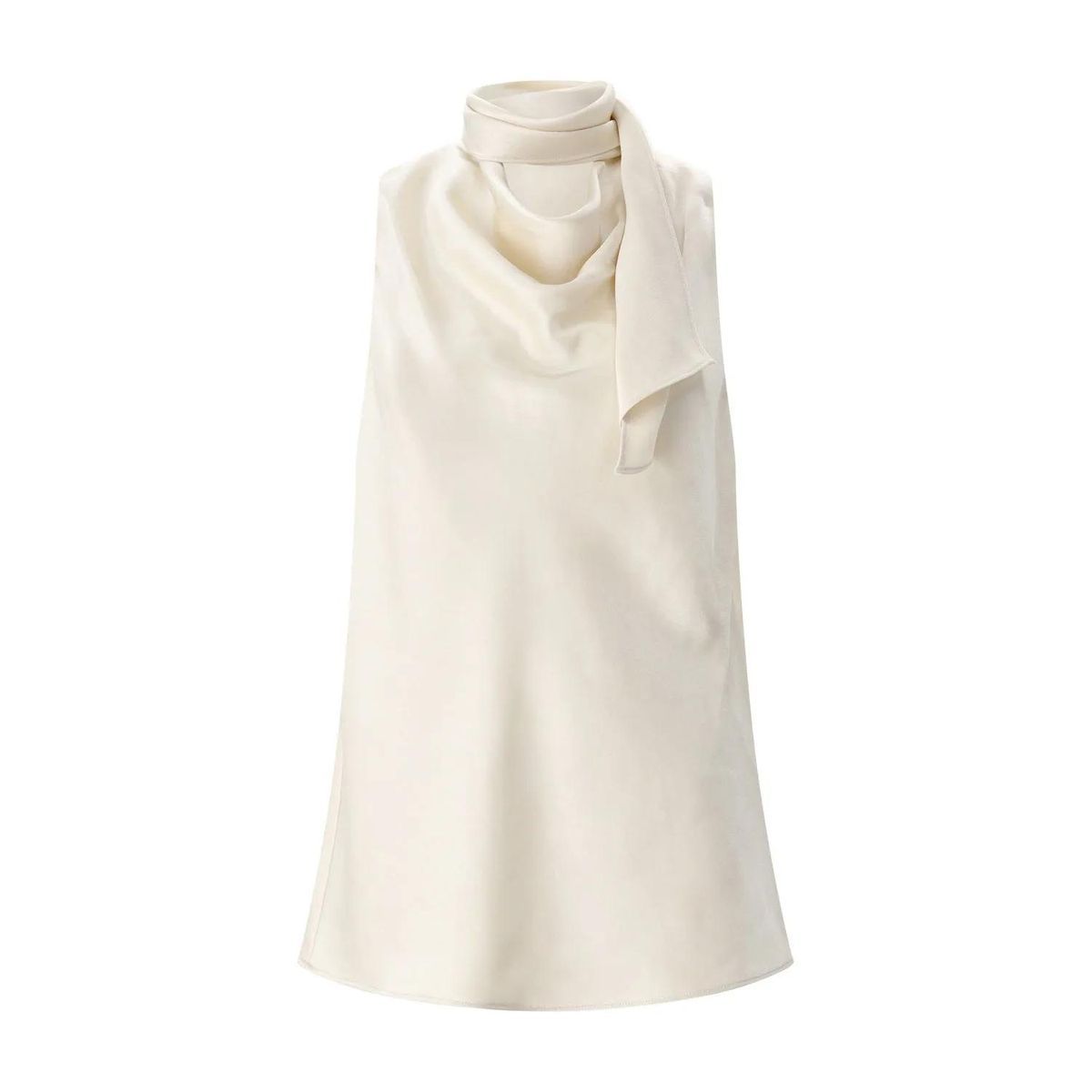 Ärmelloses Satin-Top mit Halsband