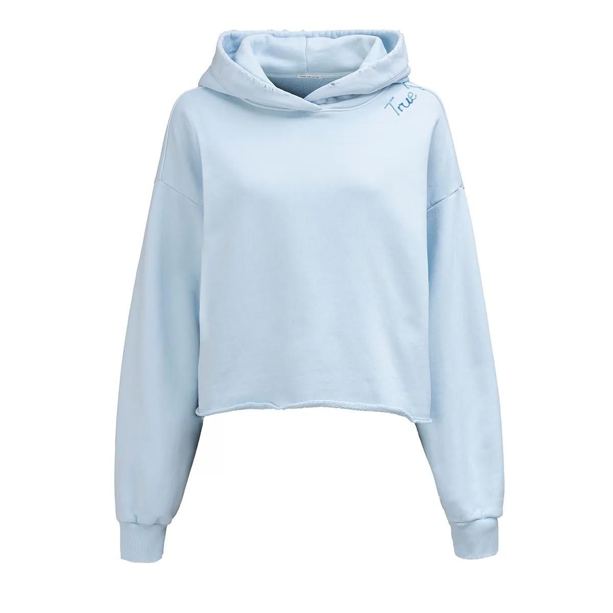 Kurzer Pullover-Hoodie mit offenen Kanten