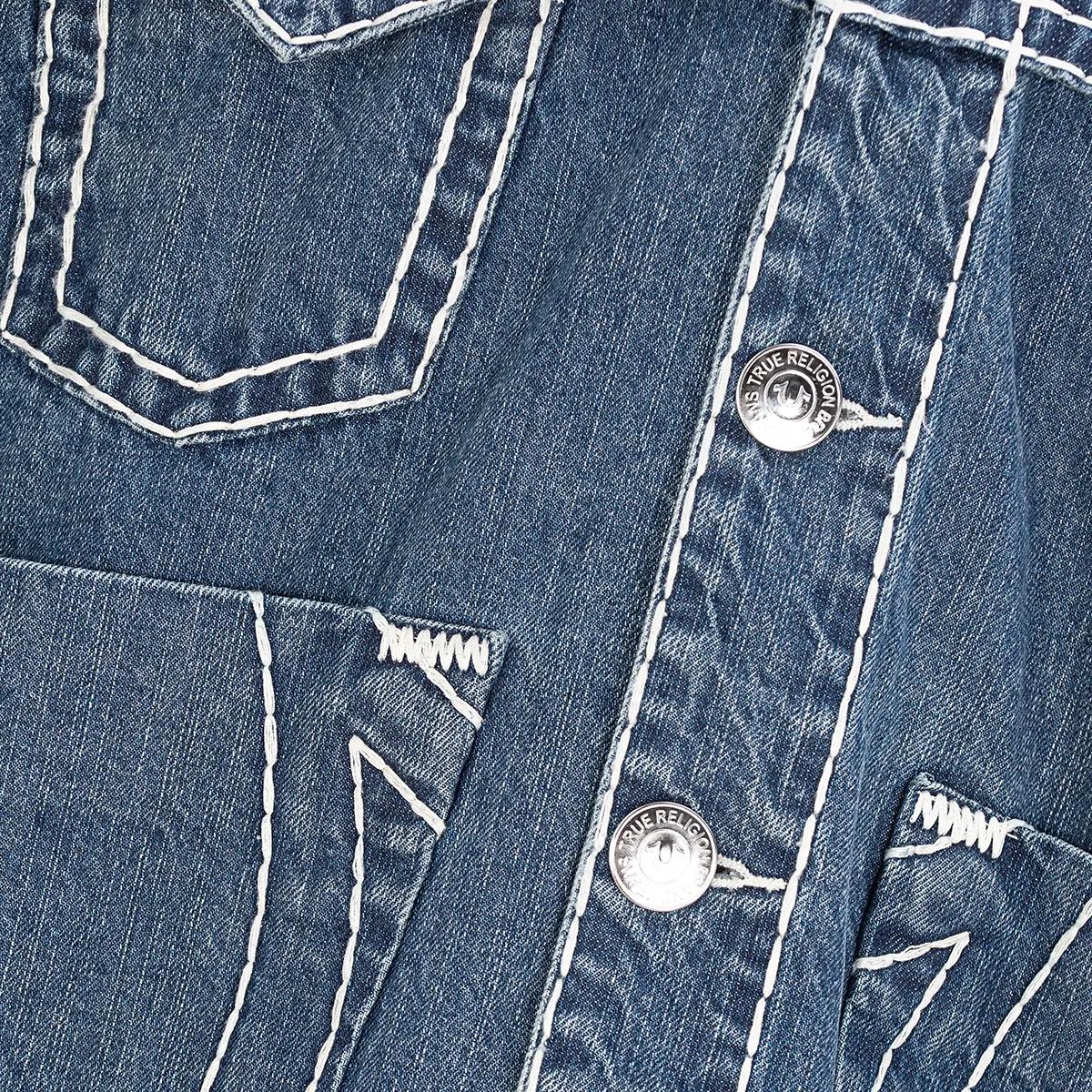 Oversized Jeansjacke mit Ziernähten