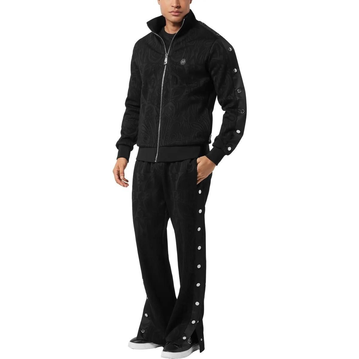 Fleece Trainingsjacke mit Jacquardmuster