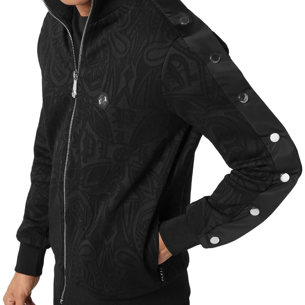 Fleece Trainingsjacke mit Jacquardmuster