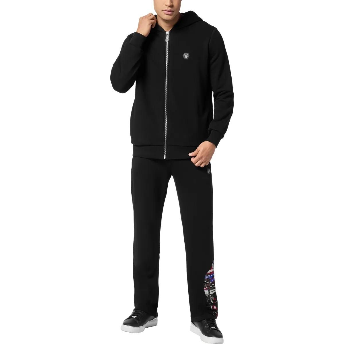 Fleece-Hoodie mit Reißverschluss und Logo-Patch